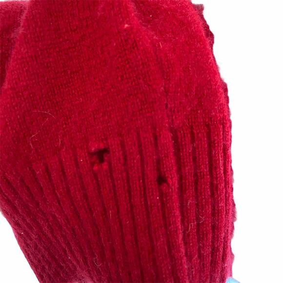 Cashmere Turtleneck Sweater Vintage Size Large Red Cozy Distressed Retro Chic - Picture 8 of 14